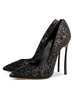 Escarpins à talons hauts pour femmes; souliers de soirée à bout pointu doré