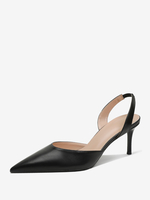 Escarpins à talons noirs à bout pointu et talon aiguille pour femmes