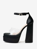 Escarpins à talons peep toe en soie et satin pour femmes