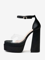 Escarpins à talons peep toe en soie et satin pour femmes