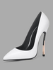 Escarpins basiques blancs pour femmes Chaussures à talons hauts avec bout pointu et bout pointu