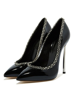 Escarpins basiques pour femmes à bout pointu; talon aiguille; grande taille; talons hauts noirs