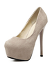 Escarpins beaux à plateforme à talons aigus en nubuck unicolore mocassin de polyuréthane / Synthétique
