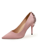 Escarpins Chaussures à Talons Hautes Fins avec Bout Pointu à Cuir Synthétique Décors avec Paillettes Unicolore