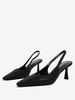 Escarpins Chaussures de soirée noires femmes strass talon aiguille à bride arrière
