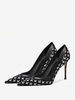 Escarpins Chaussures Femme Habillées Noires Imprimés À Bout Pointu Et À Enfiler