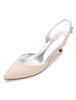 escarpins de mariée champagne en soie et satin talon bas chaussures de mariage