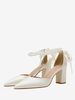 Escarpins de mariée Chaussures de mariage en cuir PU à bout pointu avec strass