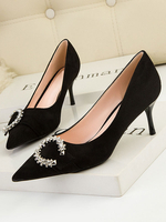 Escarpins de soirée noir en PU talon haut bout pointu