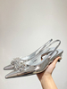 Escarpins en cuir PU à talons mi-bas pour femmes