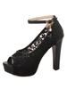 Escarpins en dentelles à la cheville Chaussures de décoration Chaussures à talons hauts
