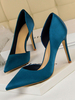 Escarpins en Satin Talons Hautes Fins Aiguilles Femmes avec Bout Pointu à Cuir Synthétique Unicolore