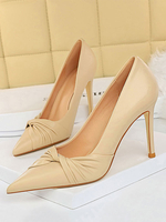 Escarpins femme abricot talon haut bout pointu