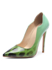 Escarpins Femme Bout Pointu Talon Aiguille Vert Femme Talons Hauts Chaussures Imprimé Léopard