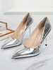 Escarpins femme grande taille bout pointu talon aiguille élégant en cuir PU ruban sexy talons