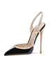 Escarpins femme noir en PU brides chevilles bout pointu talon haut boucle réglable