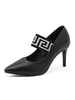 Escarpins femme noir talon haut bout pointu à cuir synthétique