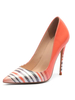 Escarpins femme rouge en PU bout pointu talon haut