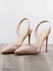 Escarpins femme slingbacks nude en PU bout pointu talon haut