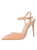 Escarpins femme slingbacks nude en PU talon haut bout pointu