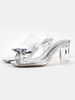 Escarpins Femme Talon Chunky PVC Upper Mules Argent