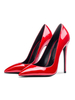Escarpins femme talon haut vernis rouge bout pintu Chaussures sexy
