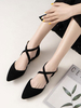 Escarpins femme talon plate noir