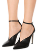 Escarpins Femmes 2021 Noir Talon Haut Bout Pointu Sangle de Cheville Grande Taille Chaussures Habillées