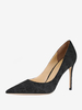 Escarpins femmes brodés à talons hauts sexy bout pointu talon aiguille soie et satin
