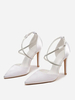 Escarpins Femmes Cordon Bout Pointu Talon Aiguille Talons Chaussures Satinées