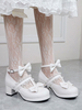 Escarpins Lolita à bout rond en cuir PU à bout rond blanc