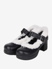 Escarpins Lolita à talons épais en cuir PU noir Sweet Lolita Footwear