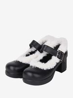 Escarpins Lolita à talons épais en cuir PU noir Sweet Lolita Footwear