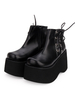 Escarpins Lolita Gothiques Flatform Chaussures à lacets en cuir Synthétique noir Déguisements Halloween