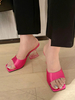 Escarpins Mules à Talons Femme avec Bout Ouvert Unicolore