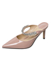 Escarpins Mules à Talons Femme avec Bout Pointu en Cuir Synthétique Unicolore