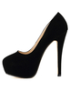 Escarpins noir en PU plateforme à talons aigus