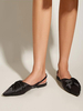 Escarpins Plates Femmes en Satins avec Bout Pointu Unicolore Escarpins Plates Femmes