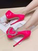 Escarpins Sexy Talons Hauts Strass Talon Aiguille En Cuir Verni Pour Femmes