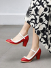 Escarpins talon carré avec boucle décoré de noeud Chaussures vintage Mary Janes