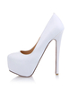 Escarpins Talons Hautes Aiguilles avec Plateforme Femmes avec Bout Rond à Cuir Synthétique Unicolore Sexy Chaussure Talons Hautes Aiguilles