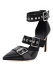 Escarpins Talons Hautes Aiguilles Femmes avec Bout Pointu à Cuir Synthétique Décors avec Boucles Unicolore Chaussures Talons Hautes Sexy