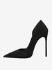 Escarpins Talons hauts femmes en daim noir bout pointu talon aiguille chaussures habillées