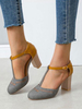 Escarpins vintage femme talon épais boucle réglable