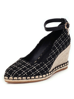 Espadrilles à talon compensé pour chaussures à bout pointu pour femmes