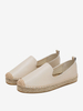 Espadrilles Blanches À Bout Rond En Cuir Chaussures Femmes