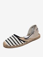 Espadrilles Chaussures Plates Femmes À Lacets Ballerines En Toile À Bout Rond