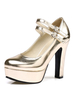 Exquises chaussures à talons à talons épais en Synthétique unicolore courroie ajustable de spandex