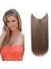 Extensions de cheveux Femmes synthétiques perruques taupe couches droites longues