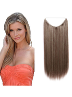 Extensions de cheveux Femmes synthétiques perruques taupe couches droites longues